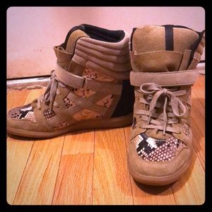 Zara Trafaluc python suede wedge sneakers EUR 41